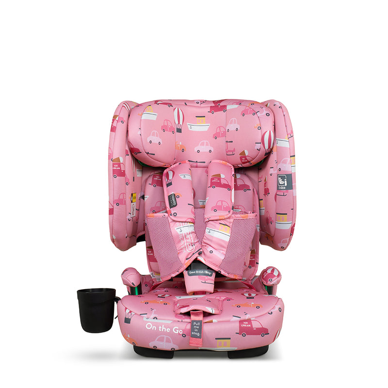 On The Go i-Size Silla de Coche de Viaje - Itchy Feet Rosy