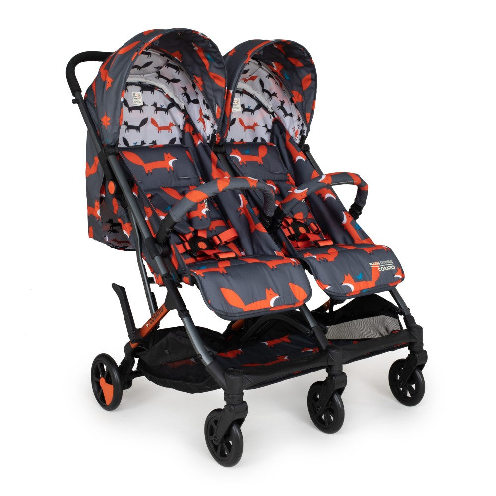 Silla de paseo Woosh Double - Charcoal Mister Fox