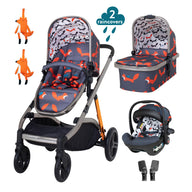 Pack Wow XL con silla de coche - Charcoal Mister Fox